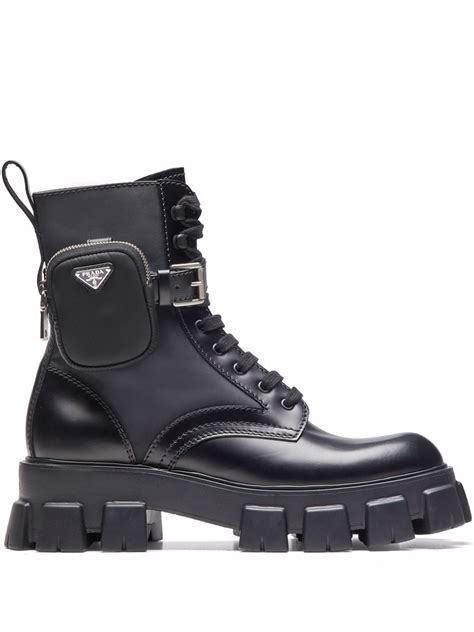 prada lugged combat boots|prada ankle pouch combat boots.